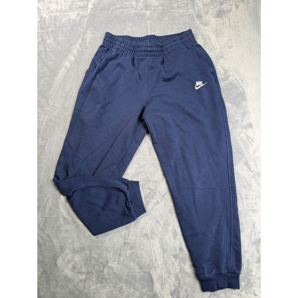 Nike Sportswear Club Fleece Jogger Pants Men XL Blue Embroidered Logo Drawstring
